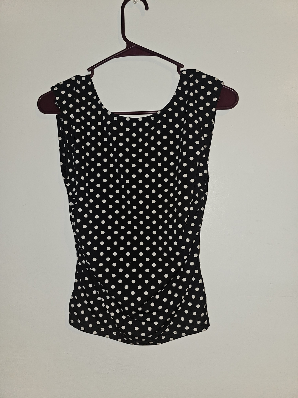 Delia’s Black White Polka Dot Sleeveless Top Size S Y2K Retro